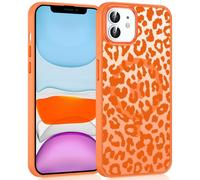 Vulfwela Cute Cheetah Print Phone Case for iPhone 12 Mini 5.4" Compatible with MagSafe, Aesthetic Orange Leopard Pattern Design Magnetic Cover Soft TPU Hard PC Back Shockproof Funda for Women Girls