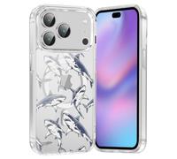 Vulfwela Cute Clear Blue Whale Shark Magnetic Phone Case for iPhone 17 Pro Max 6.9", Compatible with MagSafe, Aesthetic Ocean Pattern Cover Slim Soft TPU Shockproof Protective Funda for Women Girls