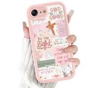 Vulfwela for iPhone 16e/iPhone 17e 6.1'' Cute Christian Bible Verse Phone Case, Aesthetic Pink Floral Cross & Jesus Religious Collage Case, Slim TPU Shockproof Protective Phone Cover for Women Girls