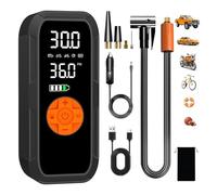 Vulisox Corded/Cordless Tyre Inflator Portable Air Compressor, 6000 mAh 150PSI 12V DC Electric Tyre Pump with LED Lights Emergency, Auto Shut-Off, Rechargeable as Power Bank, for Car, Bike,Ball