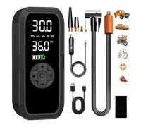 Vulisox Corded/Cordless Tyre Inflator Portable Air Compressor, 6000 mAh 150PSI 12V DC Electric Tyre Pump with LED Lights, Auto Shut-Off, Rechargeable as Power Bank, for Car, Bike, Motorbike, Ball