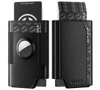 VULKIT AirTag Wallet Credit Card Holder with AirTag Holder, RFID Blocking Pop Up Card Wallet Leather Smart Bank Card Holder