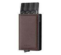 VULKIT Card Holder for Men Leather Card Wallet RFID Blocking Pop Up Metal Bank Card Case with 3 Slots for Cards & Notes