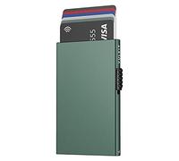 VULKIT Credit Card Holder for Men or Women Aluminium Credit Card Holder RFID Blocking Pop Up Card Wallet Minimalist Slim Port Card, Midnight Green, Taille Unique, Minimalist