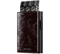 VULKIT Credit Card Holder RFID Blocking Dutch Martin Genuine Leather Pop Up Card Wallet with Banknote Compartment, ID Window, Coin Pocket & Magnetic Closure