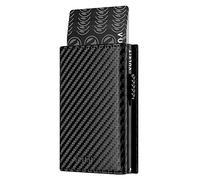 VULKIT Credit Card Holder RFID Blocking Leather Pop Up Card Wallet with Banknote Compartment, ID Window, Coin Pocket & Magnetic Closure