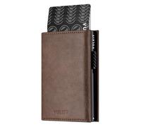 VULKIT Credit Card Holder RFID Blocking Leather Pop Up Card Wallet with Banknote Compartment, ID Window, Coin Pocket & Magnetic Closure