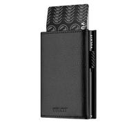 VULKIT Credit Card Holder RFID Blocking Leather Pop Up Card Wallet with Banknote Compartment, ID Window, Coin Pocket & Magnetic Closure