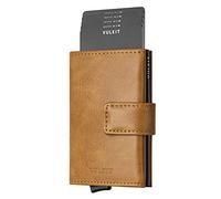 VULKIT Credit Card Holder RFID Blocking Pop Up Leather Slim Mens Women Wallet with Banknote Pockets & Magnetic Closure