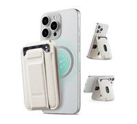 VULKIT for Magsafe Wallet Magnetic Card Holder for Phone Case Credit Card Holder RFID Blocking Card Wallet with 3 Card Slots & Phone Stand for iPhone 16/15/14/13/12 Series, Beige
