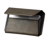 VULKIT Leather Business Card Holder Case for Men Slim Pocket Business Card Wallet Name Card Case Holder, Holds 20 Business Cards, Olive, 0.55 x 2.67 x 4.25 inches, Minimalist