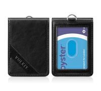 VULKIT Leather Oyster Card Holder/ID Badge Holder/Travel Card Holder/Driving License Wallet for Men & Women
