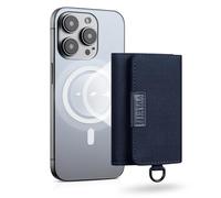 VULKIT Magnetic Card Case for Max. 8 Bank Cards, Fabric Phone Card Wallet Compatible with iPhone 12-17 Series, Blue