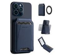 VULKIT Magnetic Wallet with Adapted Magnetic Ring, RFID Leather Card Wallet with 4 Card Slots Compatible with Magsafe Accessories, for iPhone 15/14/13/12 Series, Samsung Galaxy & Other Smartphones