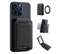 VULKIT Magnetic Wallet with Adapted Magnetic Ring, RFID Leather Card Wallet with 4 Card Slots Compatible with Magsafe Accessories, for iPhone 15/14/13/12 Series, Samsung Galaxy & Other Smartphones