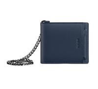 VULKIT Men's Chain Wallet, PU Leather Bifold Biker Wallet with Chain, Removable ID Holder, Anti-Theft Short Wallet, Navy Eclipse