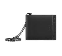 VULKIT Men's Chain Wallet, PU Leather Bifold Biker Wallet with Chain, Removable ID Holder, Anti-Theft Short Wallet, Urban Black