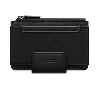 VULKIT Mens Credit Card Holder Slim Passcass Wallet Hunter Leather RFID Blocking Minimalist Card Wallet with ID Window Zipped Coin Pocket & Magnetic Closure