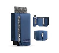 VULKIT Mens Pop Up Card Wallet RFID Blocking, Giftbox Packed, Blue | Premium V-pac Nylon Material and Velcro Closure Type