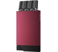 VULKIT Metal Card Holder for Men Credit Card Holders RFID Blocking Pop Up Card Wallet Slim Men's Wallet, Wine Red