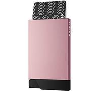 VULKIT Metal Card Holder for Women Credit Card Holders RFID Blocking Pop Up Card Wallet Slim Women's Wallet for 6-8 Cards, Rose Gold