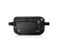 VULKIT Money Belt for Travel Secure Hidden Passport Holder Anti-Theft Travel Wallet Undercover Fanny Pack RFID Blocking Money Bags Travel Essentials, Carbon Black
