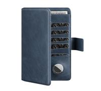 VULKIT Passport Holder Travel Wallet and Document Holder Compatible with Airtag Passport Wallet RFID Blocking Bifold Passport Cover for Men or Women, Navy