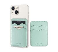 VULKIT Phone Card Holder Slim Leather Adhesive Card Holders for Men or Women RFID Blocking Credit Card Sleeves Sticker for Smartphone (Mint Green)