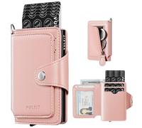 VULKIT Pop Up Card Holder Wallet for Women with Zipper Coin Pocket, RFID Blocking Credit Card Case, Holds 8+ Cards, Cash Compartment, ID Window