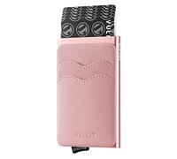 VULKIT Pop up Credit Card Holder Wallet with Extra Leather Slots RFID Blocking Slim Metal Card Case for Men or Women