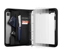 VULKIT Portfolio Folder A4, Conference Folder Zipped, Leather Folders for Documents A4, Binder Business Folder Document Holder, Work Folder Organiser Clipboard Folder, A4 Organiser with Tablet Sleeves