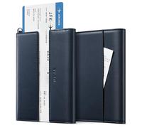 VULKIT RFID Blocking Passport Holder for Travel, Multifunctional Passport Cover for Men & Women, Designed for Long-Distance Trips, Large Capacity, Phone & Tablet Stand Function, Midnight Navy