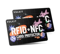 VULKIT RFID/NFC Blocking Cards - 2 Pack, Ultra Thin Credit Card Protector, Contactless Cards Protecor, Premium NFC Blocker, for Credit Cards, ID Cards, Passports, Wallet