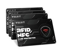 VULKIT RFID/NFC Blocking Cards - 4 Pack, Ultra Thin Credit Card Protector, Contactless Cards Protecor, Premium NFC Blocker, for Credit Cards, ID Cards, Passports, Wallet