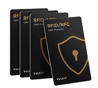 VULKIT RFID/NFC Blocking Cards - 4 Pack, Ultra Thin Credit Card Protector, Contactless Cards Protecor, Premium NFC Blocker, for Credit Cards, ID Cards, Passports, Wallet