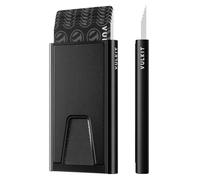 VULKIT Slim Aluminum Credit Card Holder, Minimalist Pop-Up Card Case with RFID Blocking, Black