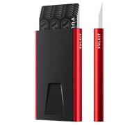 VULKIT Slim Aluminum Credit Card Holder, Minimalist Pop-Up Card Wallet with RFID Blocking, Red