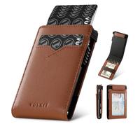 VULKIT Slim Credit Card Holder RFID Blocking Pop Up Card Wallet Minimalist Slim Wallet with Back ID Window Holds 8 Cards