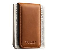 VULKIT Slim Magnetic Money Clip Leather Credit Business Card Holder Bills Holder, Strong Magnet Holds 15 x Folded Bank Notes