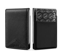 VULKIT Slim Money Clip Wallets - Thin RFID Credit Card Holder Minimalist Front Pocket Wallet for Men, Leather with Magnetic Money Clip, Holds Cash & Cards(Black)