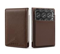 VULKIT Slim Money Clip Wallets - Thin RFID Credit Card Holder Minimalist Front Pocket Wallet for Men, Leather with Magnetic Money Clip, Holds Cash & Cards(Dark Brown)