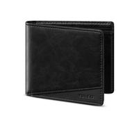 VULKIT Wallets for Men RFID Blocking Leather Wallet with ID Window, 2 Cash Compartments, 3 Credit Card Slots & Magnetic Coin Pocket Minimalist Bi-Fold Wallets