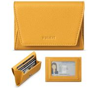VULKIT Women Wallets, Credit Card Holder with Clear ID Window on The Back, RFID Blocking Card Wallet, One Large Pocket for Cash, Coins, and Cards, Mustard Yellow