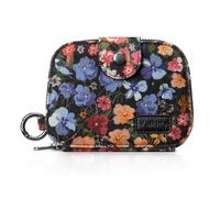 Vulkitty Cotton Purses for Women RFID Blocking Bifold Wallet Zip-Around Coin Purse Small Compact Wallet with ID Window & Keychain