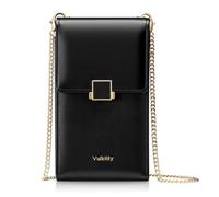 Vulkitty Crossbody Bags for Women with Metal Detachable Shoulder Strap, Small Crossbody Cell Phone Purse, Mobile Phone Carrier, Designer Leather Wallet Purse Passport Travel Cross Body Bag