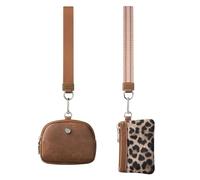 Vulkitty Keychain Wallet, Wristlet Purses for Women, Zip Around Dual Pouch Wristlet, Small Portable Key Chain Wallet Women, Zipper Card Holder Coin Purse Mini Coin Pocket, 2 Wristlet Strap