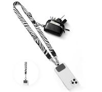 Vulkitty Phone Strap Crossbody with Purse, Clip and Go Lanyard for Cellphone with Wallet, Girl Phone Strap with Zippered Pouch, Adjustable and Removable Cellphone Neck Lanyard or Wristlet, Zebra