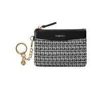Vulkitty Small Coin Purse RFID Card Holder for Women with Key Ring Mini Card Wallet Zipped Change Pouch Slim Ladies Wallet Credit Card Wallet for Girls, Black