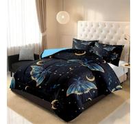 VULORA Coverless Duvet Double Luna Moth Reversible All Season Bedding