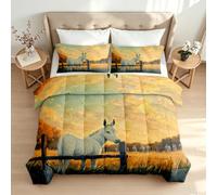 VULORA Coverless Duvet King White Donkey Comforter Set Summer